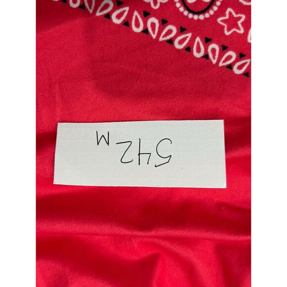 Red Bandana-Style Sleeveless Top Lace Straps Button Detail  0XL Cowgirl Country - Picture 8 of 9